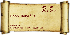 Rabb Donát névjegykártya